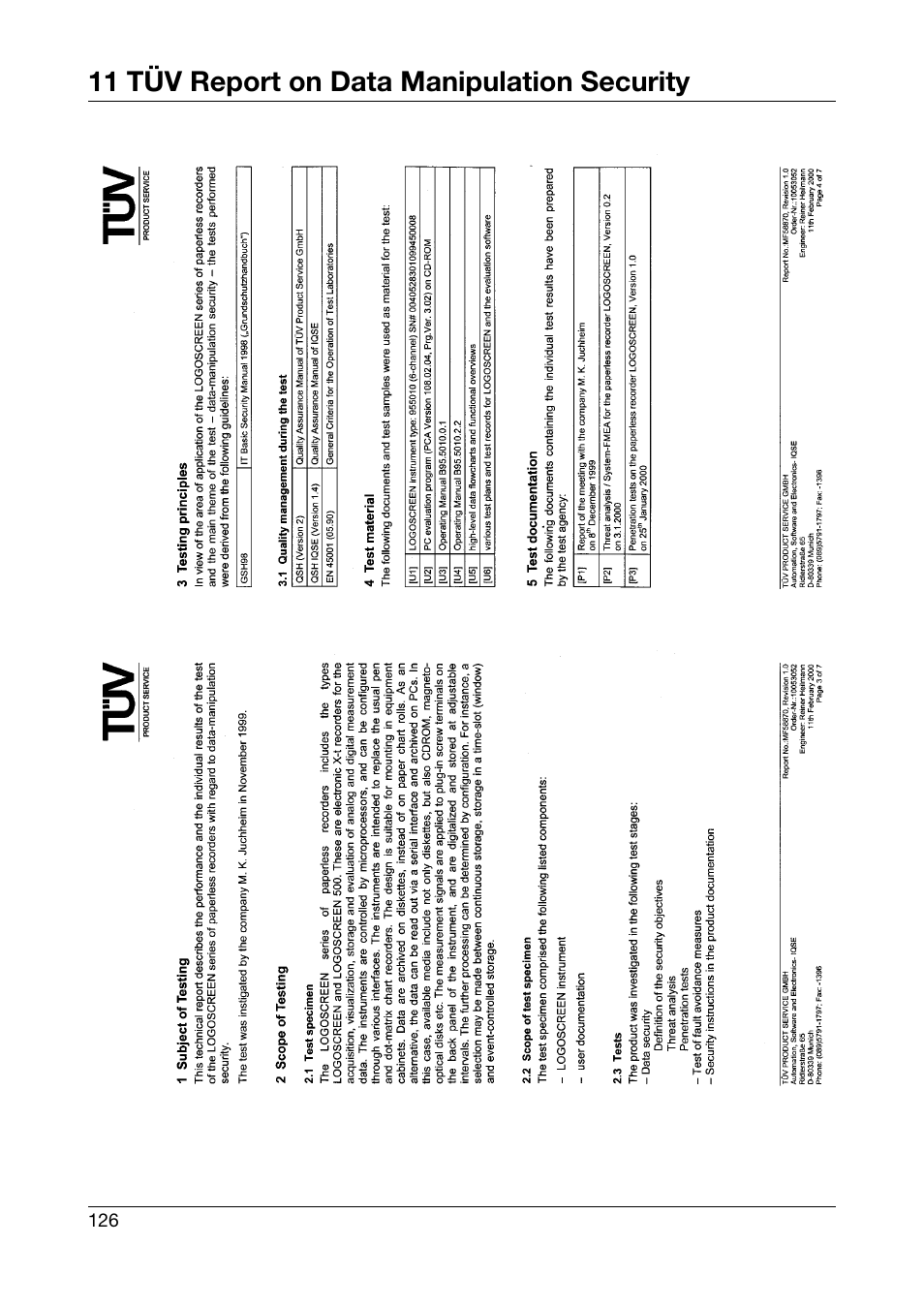 11 tüv report on data manipulation security | JUMO 706510 LOGOSCREEN 500 cf Operating Manual User Manual | Page 126 / 140