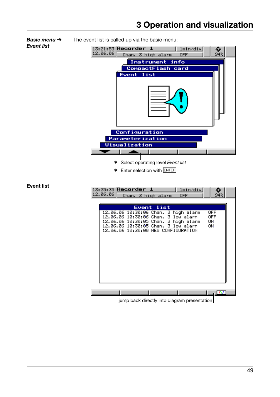 3 operation and visualization | JUMO 706510 LOGOSCREEN 500 cf Operating Manual User Manual | Page 49 / 140