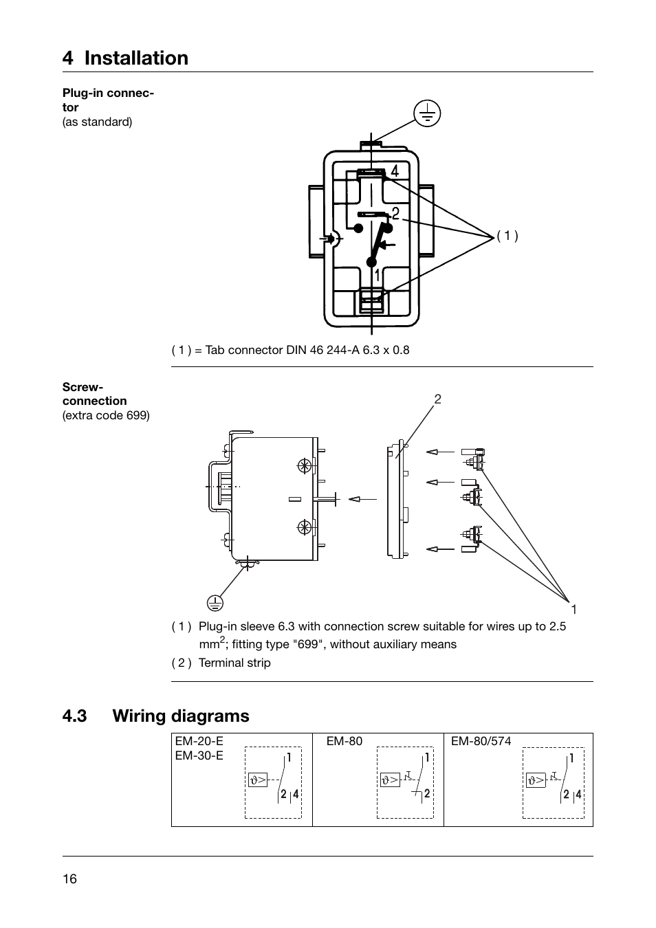 4 installation, 3 wiring diagrams | JUMO 60.2026 Panel-mounting thermostat, EM Operating Manual User Manual | Page 16 / 24