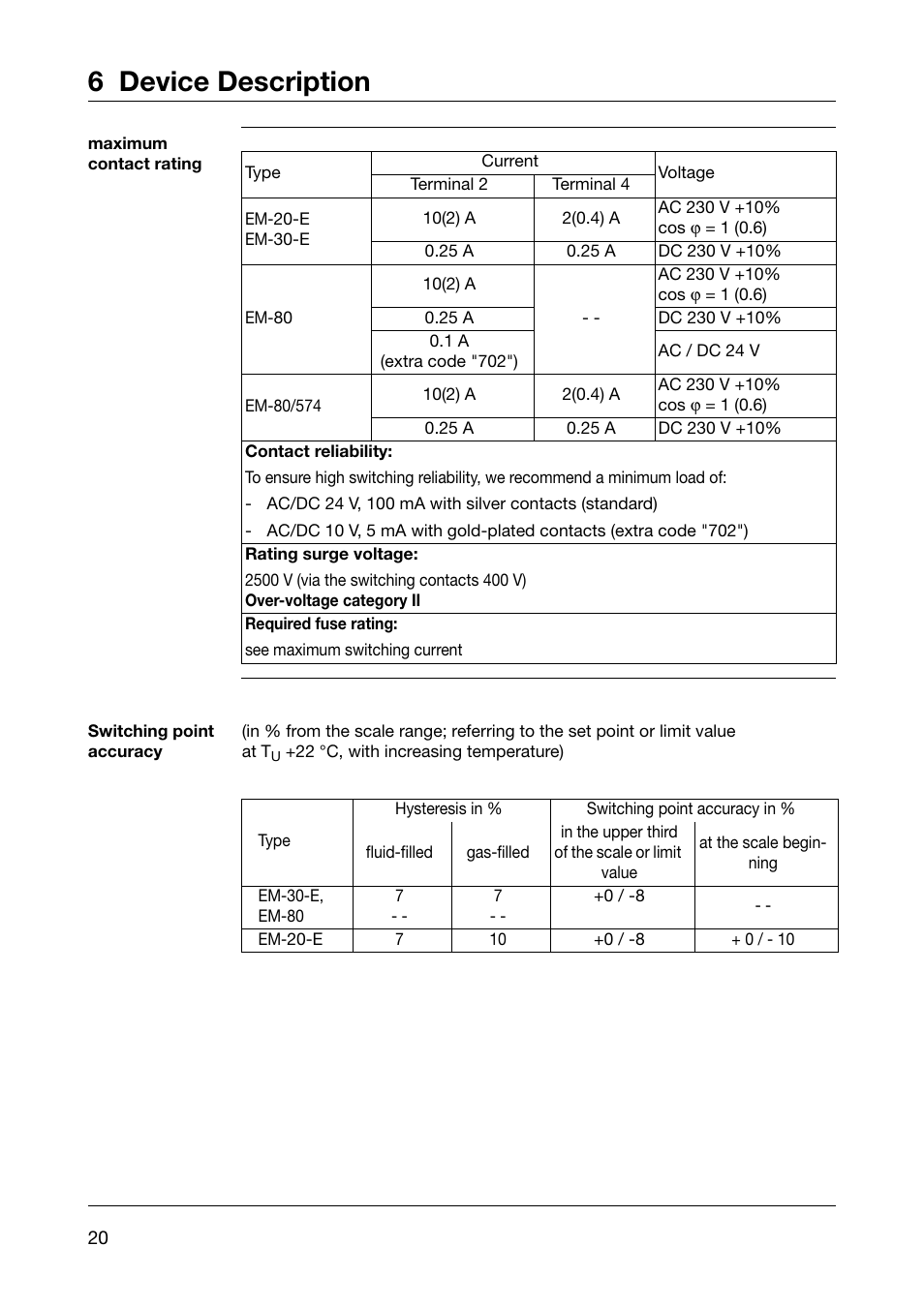 6 device description | JUMO 60.2026 Panel-mounting thermostat, EM Operating Manual User Manual | Page 20 / 24