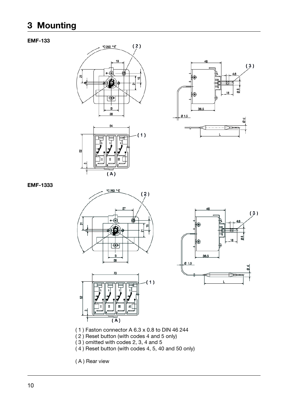 3 mounting | JUMO 602021 Panel-Mounted Thermostat EM Series Up to 500C Operating Manual User Manual | Page 10 / 28