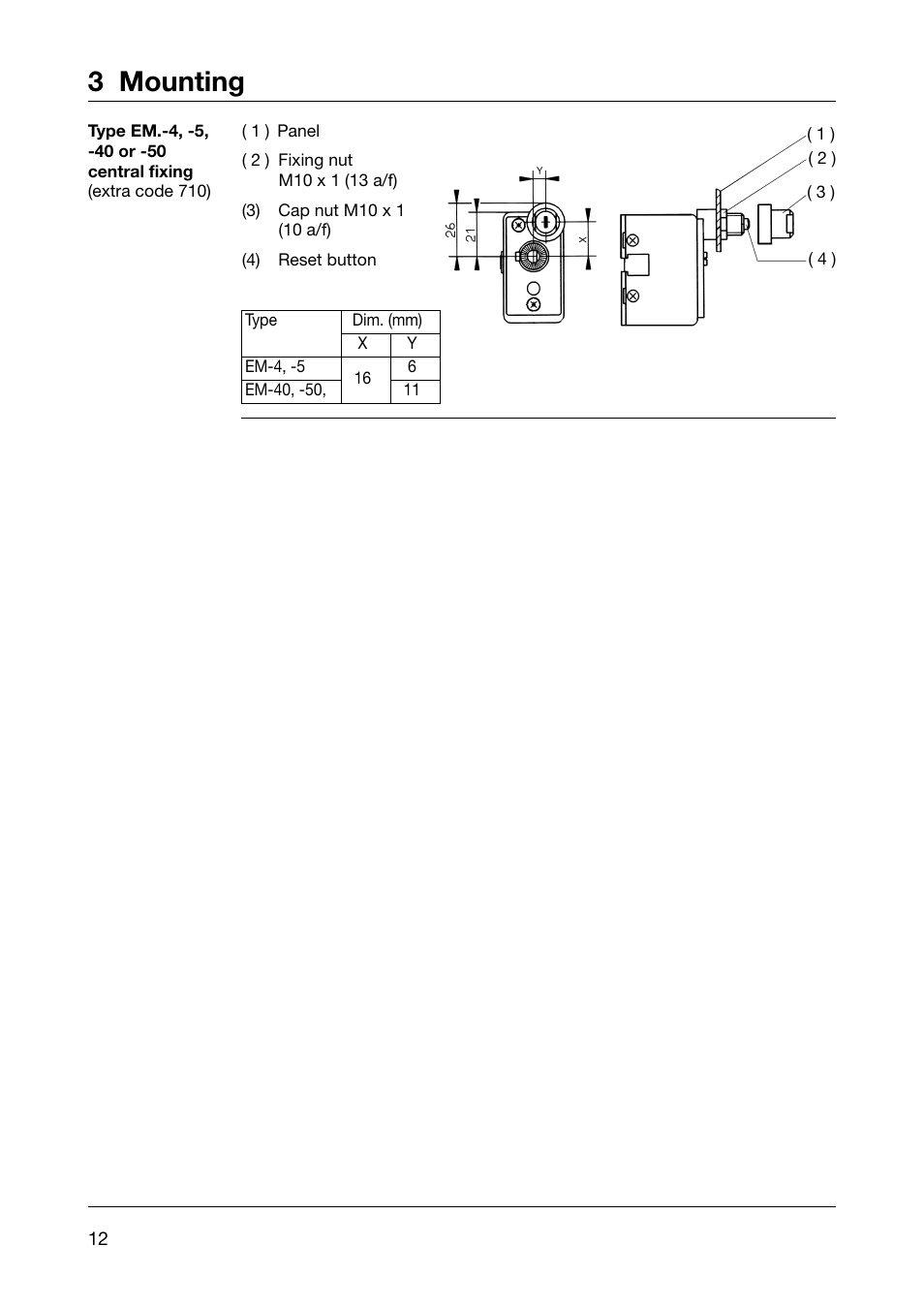 3 mounting | JUMO 602021 Panel-Mounted Thermostat EM Series Up to 500C Operating Manual User Manual | Page 12 / 28