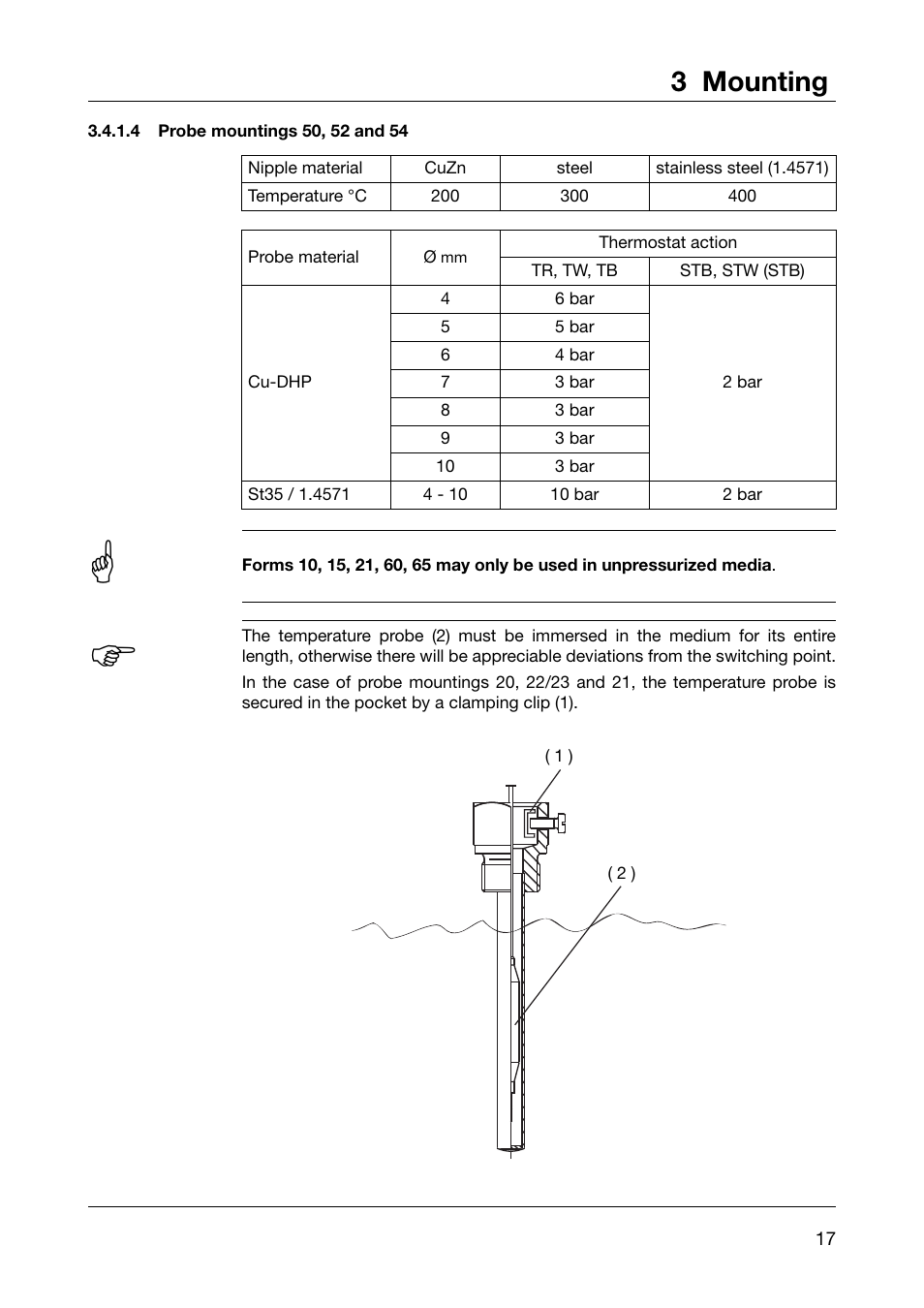 3 mounting | JUMO 602021 Panel-Mounted Thermostat EM Series Up to 500C Operating Manual User Manual | Page 17 / 28