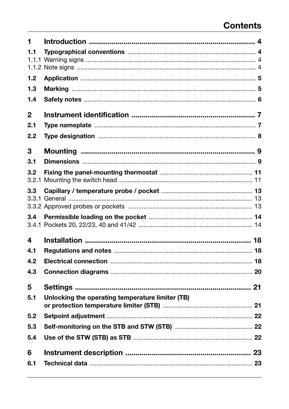 JUMO 602021 Panel-Mounted Thermostat EM Series Up to 500C Operating Manual User Manual | Page 3 / 28