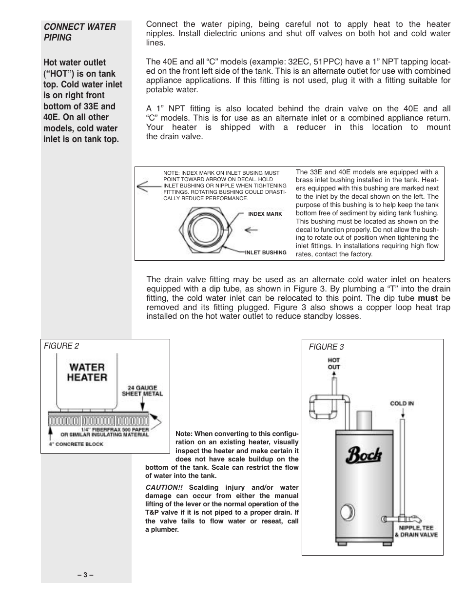 Connect water piping | Bock Water heaters 32E User Manual | Page 3 / 12