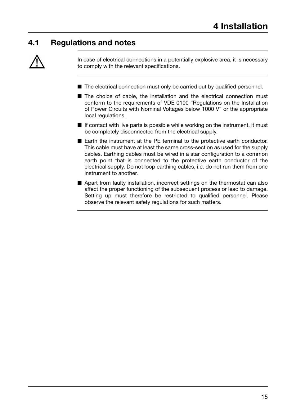 4 installation | JUMO 60.5051 Explosion-protected surface-mounting thermostat, ATH-EXx Operating Manual User Manual | Page 15 / 32