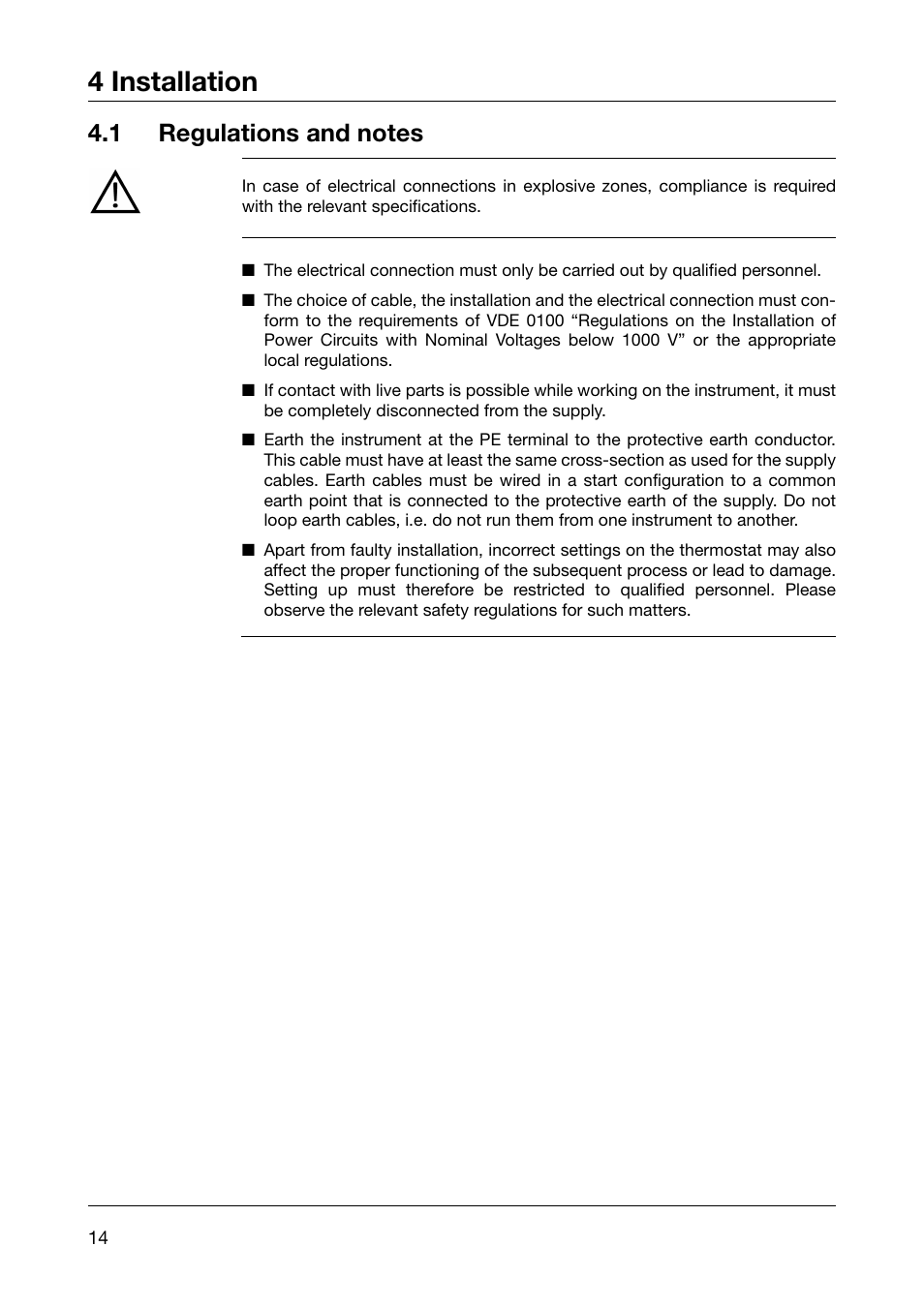 4 installation | JUMO 605041 Explosion-protected surface-mounting thermostat, ATH-EX Operating Manual User Manual | Page 14 / 24