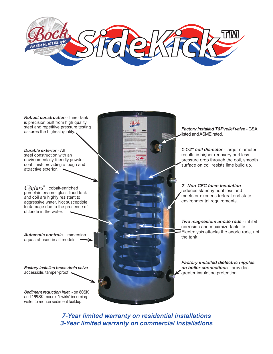 Bock Water heaters SideKick 199SK User Manual | 2 pages