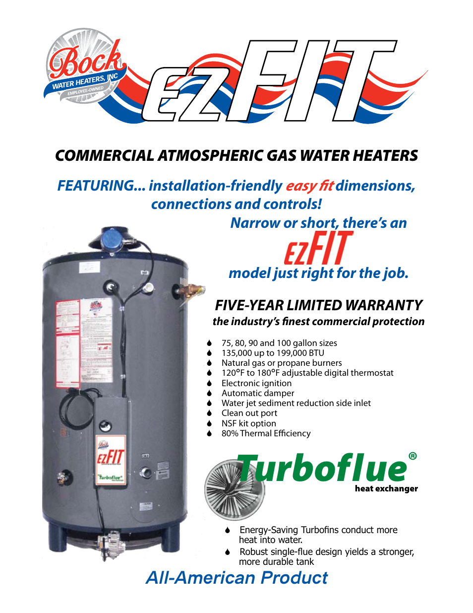 Bock Water heaters EZFIT User Manual | 2 pages