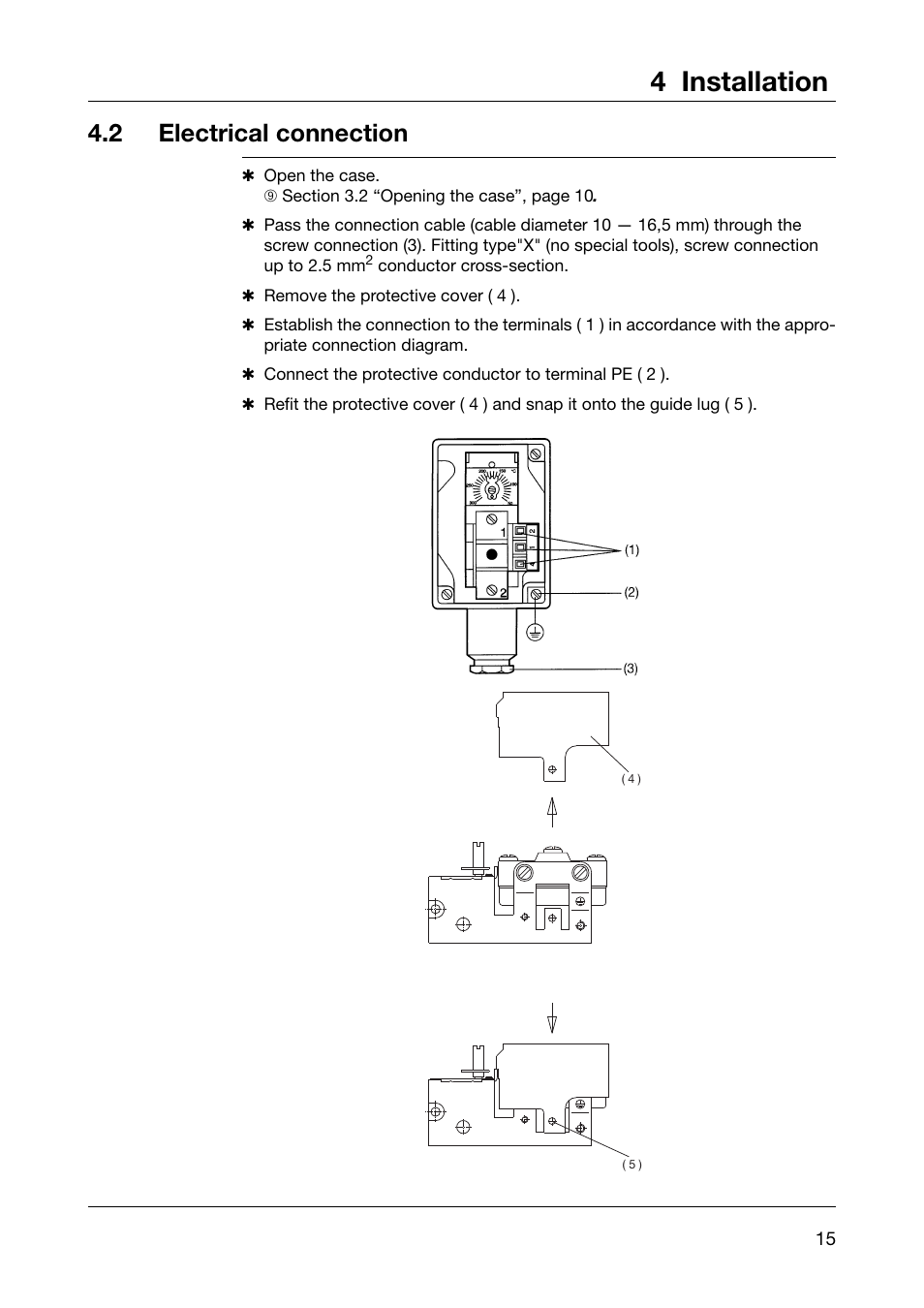 4 installation, 2 electrical connection | JUMO 60.3031 Surface-mounting thermostats, ATH.-SE Operating Manual User Manual | Page 15 / 24