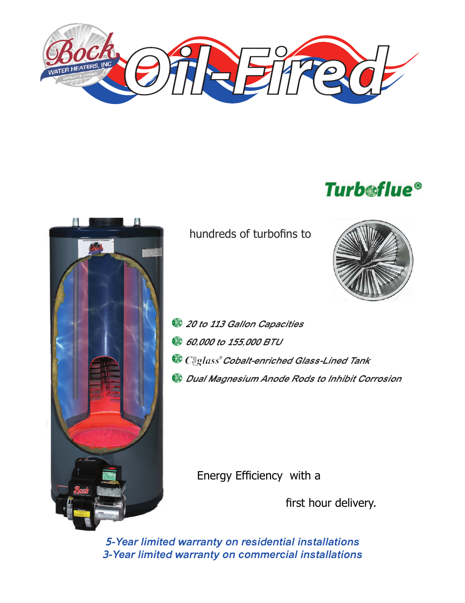 Bock Water heaters Residential Oil-Fired Water Heater User Manual | 2 pages