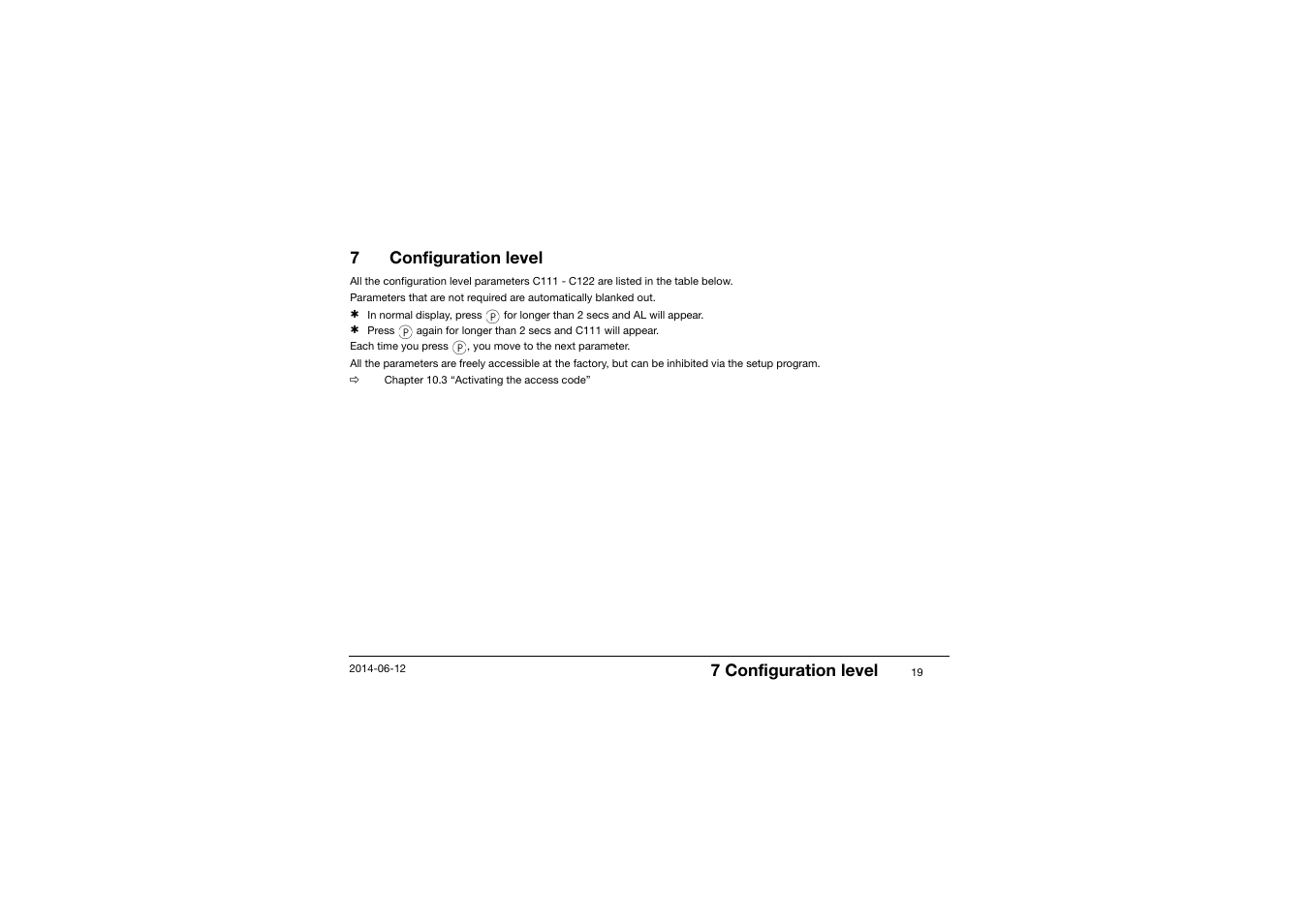 7 configuration level, Configuration level | JUMO 14597 safetyM TB/TW - Temperature Limiter and Temperature Monitor Operating Manual User Manual | Page 21 / 52