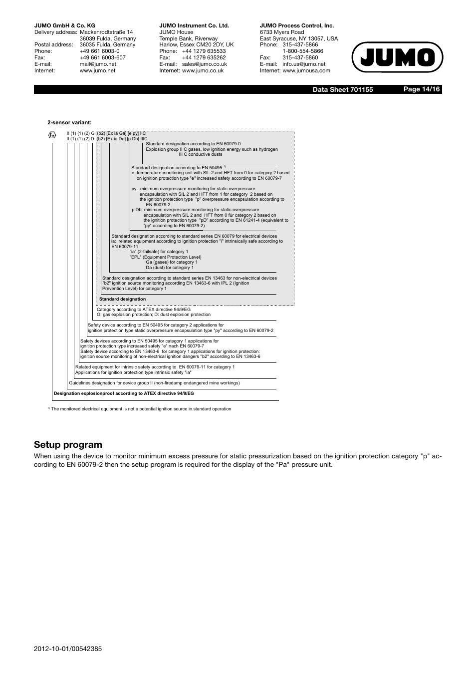 Setup program | JUMO 14597 safetyM STB/STW Ex - Safety Temperature Limiter and Safety Temperature Monitor Data Sheet User Manual | Page 14 / 16