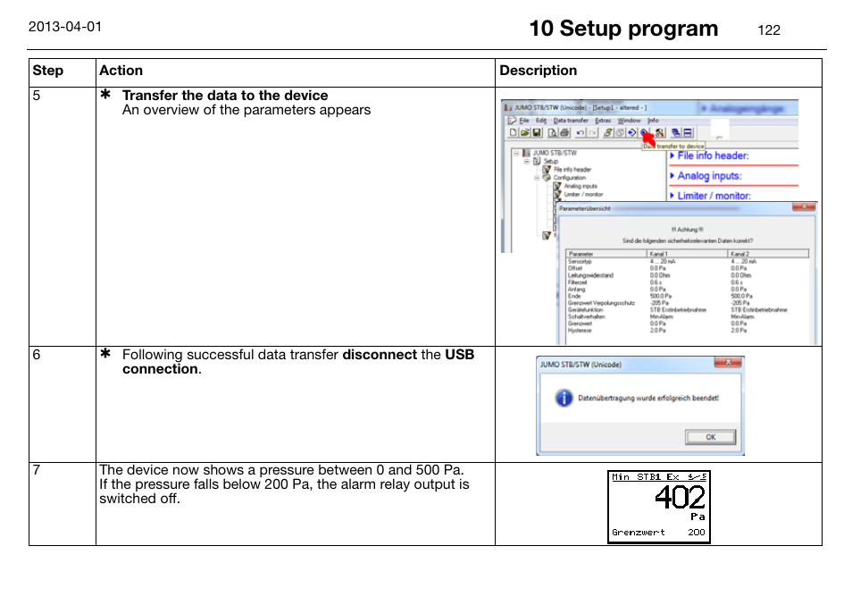 10 setup program | JUMO 14597 safetyM STB/STW Ex - Safety Temperature Limiter and Safety Temperature Monitor Operating Manual User Manual | Page 128 / 144