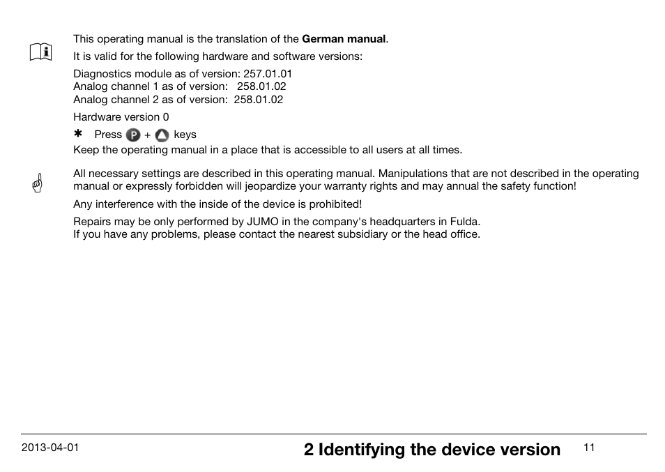 2 identifying the device version | JUMO 14597 safetyM STB/STW Ex - Safety Temperature Limiter and Safety Temperature Monitor Operating Manual User Manual | Page 17 / 144