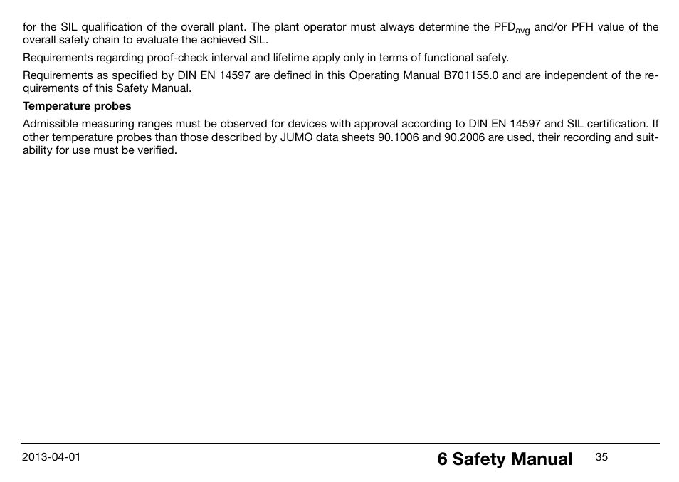 6 safety manual | JUMO 14597 safetyM STB/STW Ex - Safety Temperature Limiter and Safety Temperature Monitor Operating Manual User Manual | Page 41 / 144