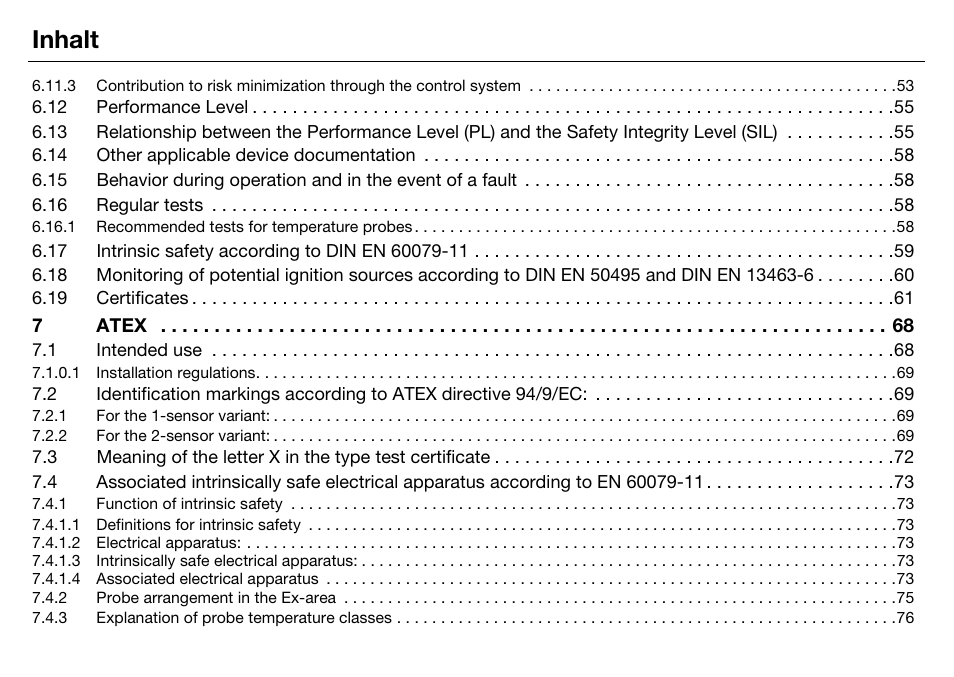 Inhalt | JUMO 14597 safetyM STB/STW Ex - Safety Temperature Limiter and Safety Temperature Monitor Operating Manual User Manual | Page 5 / 144