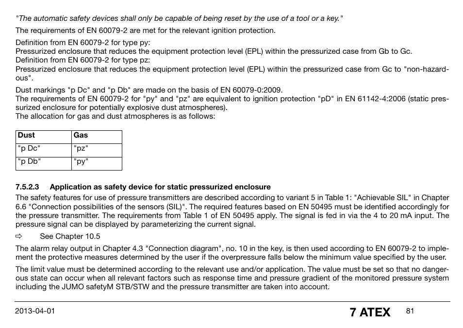 7 atex | JUMO 14597 safetyM STB/STW Ex - Safety Temperature Limiter and Safety Temperature Monitor Operating Manual User Manual | Page 87 / 144