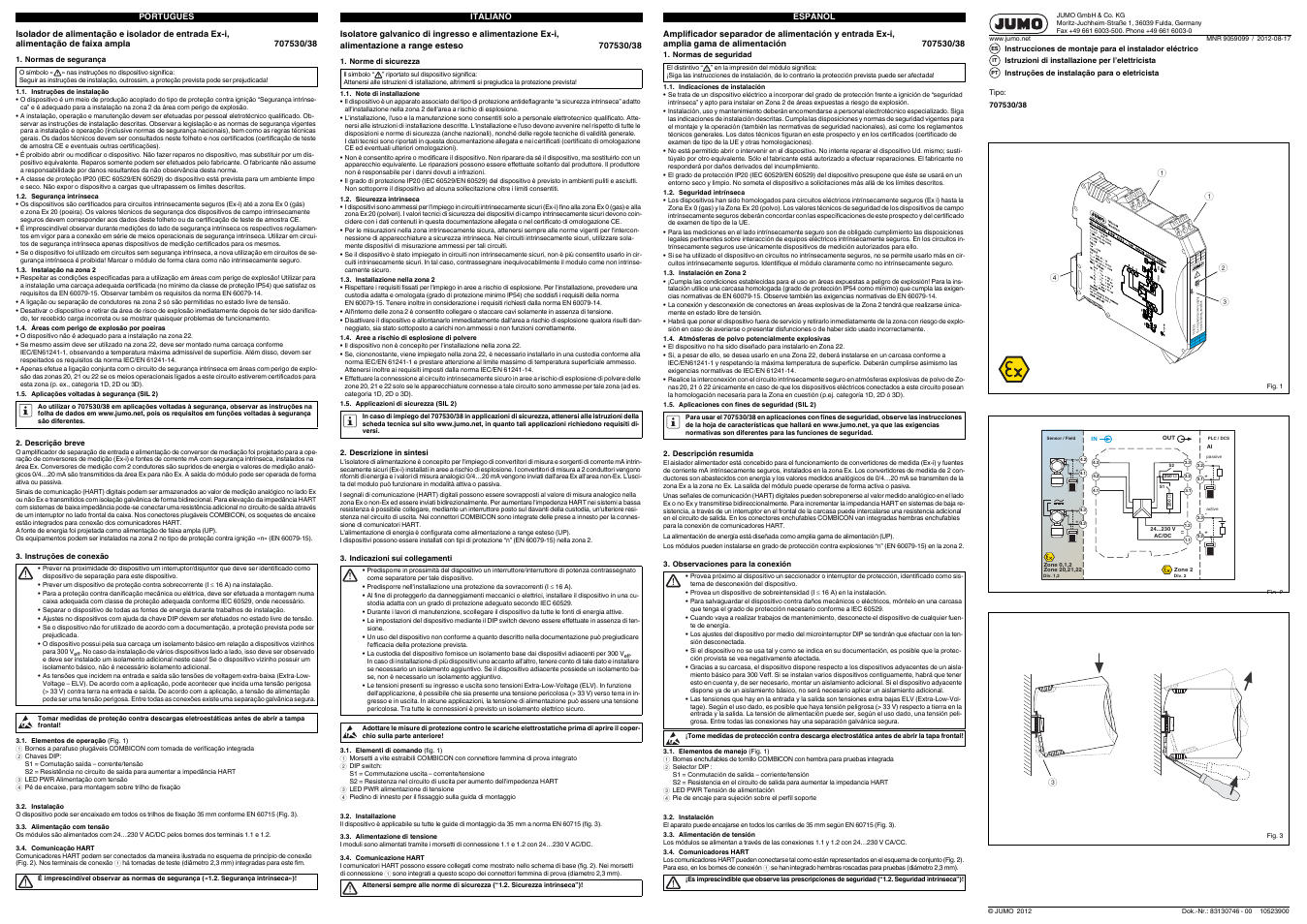 JUMO 707530 Ex-i Repeater Power Supply / Input Isolating Amplifier Operating Manual User Manual | Page 3 / 7