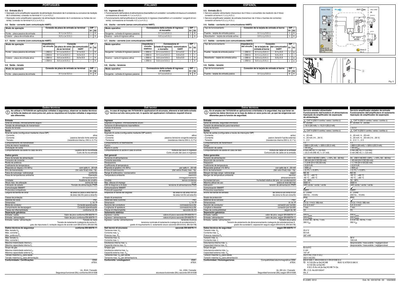 JUMO 707530 Ex-i Repeater Power Supply / Input Isolating Amplifier Operating Manual User Manual | Page 4 / 7