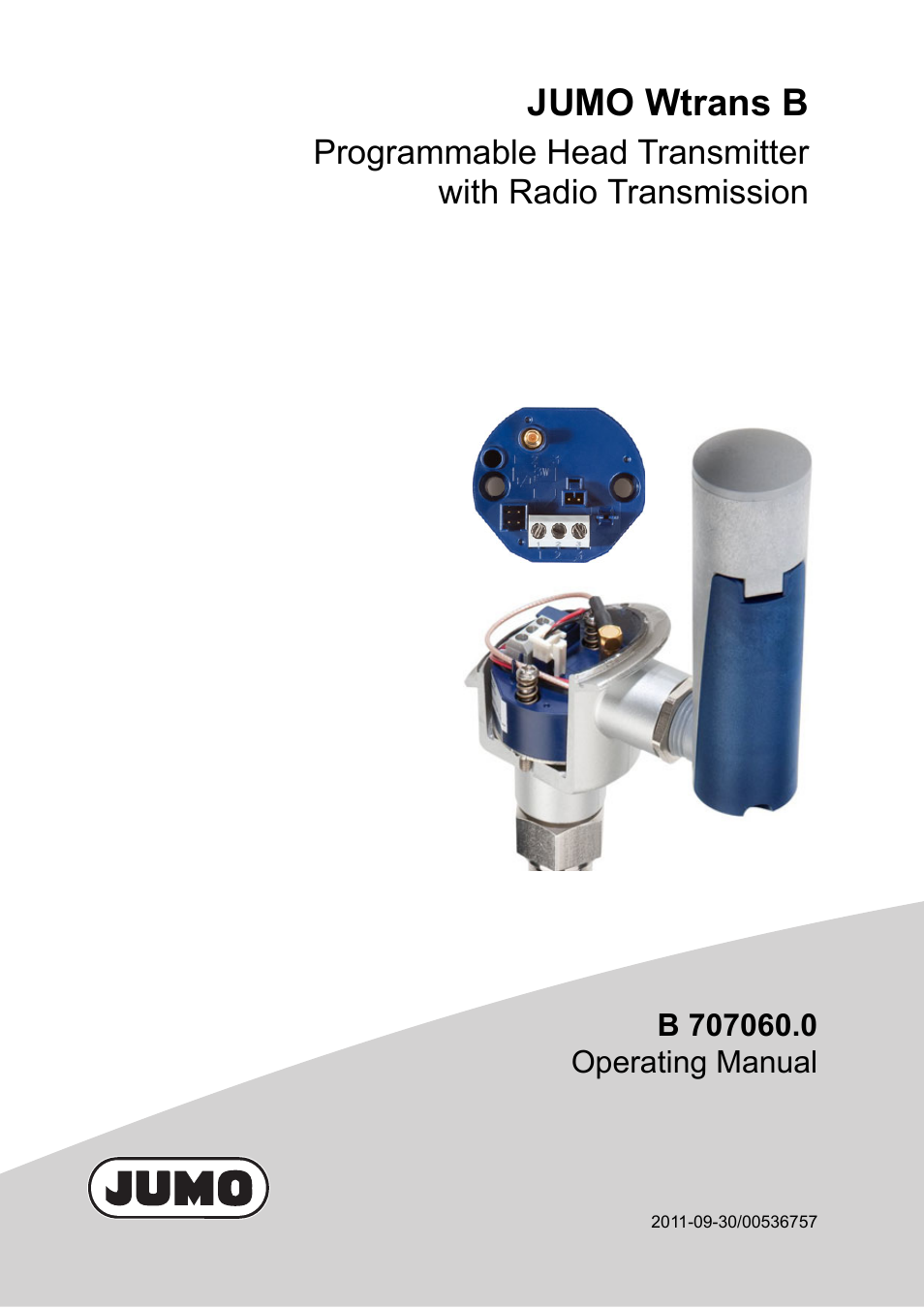 JUMO 707060 Wtrans B - Programmable Head Transmitter with Radio Transmission Operating Manual User Manual | 44 pages