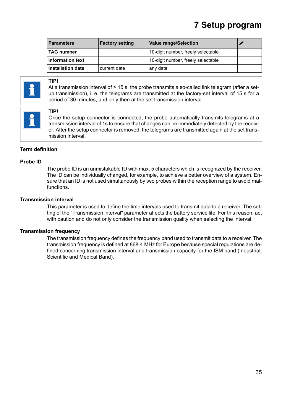 7 setup program | JUMO 707060 Wtrans B - Programmable Head Transmitter with Radio Transmission Operating Manual User Manual | Page 35 / 44