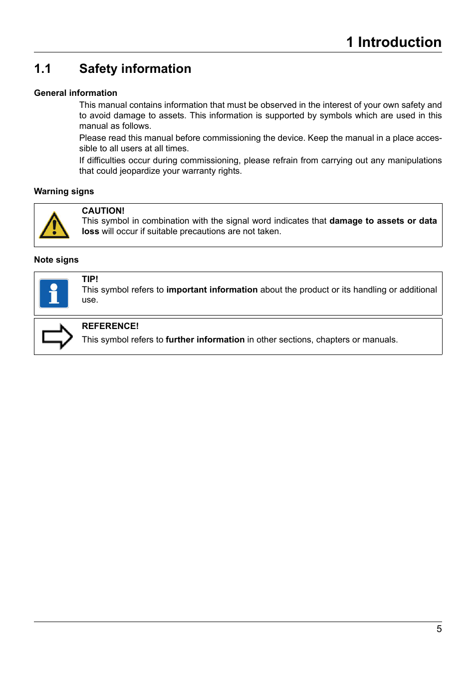 1 introduction, 1 safety information, Introduction | Safety information | JUMO 707060 Wtrans B - Programmable Head Transmitter with Radio Transmission Operating Manual User Manual | Page 5 / 44
