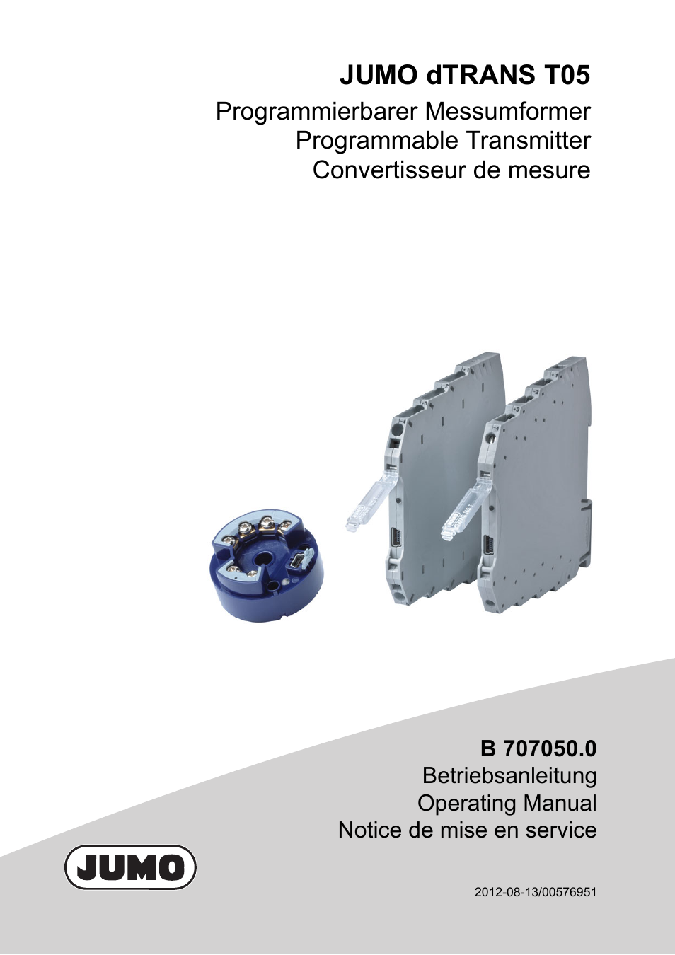 JUMO 707050 dTRANS T05 - Programmable 2-Wire Transmitter Operating Manual User Manual | 112 pages