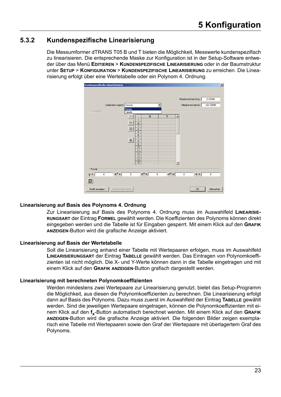 2 kundenspezifische linearisierung, 5 konfiguration | JUMO 707050 dTRANS T05 - Programmable 2-Wire Transmitter Operating Manual User Manual | Page 25 / 112