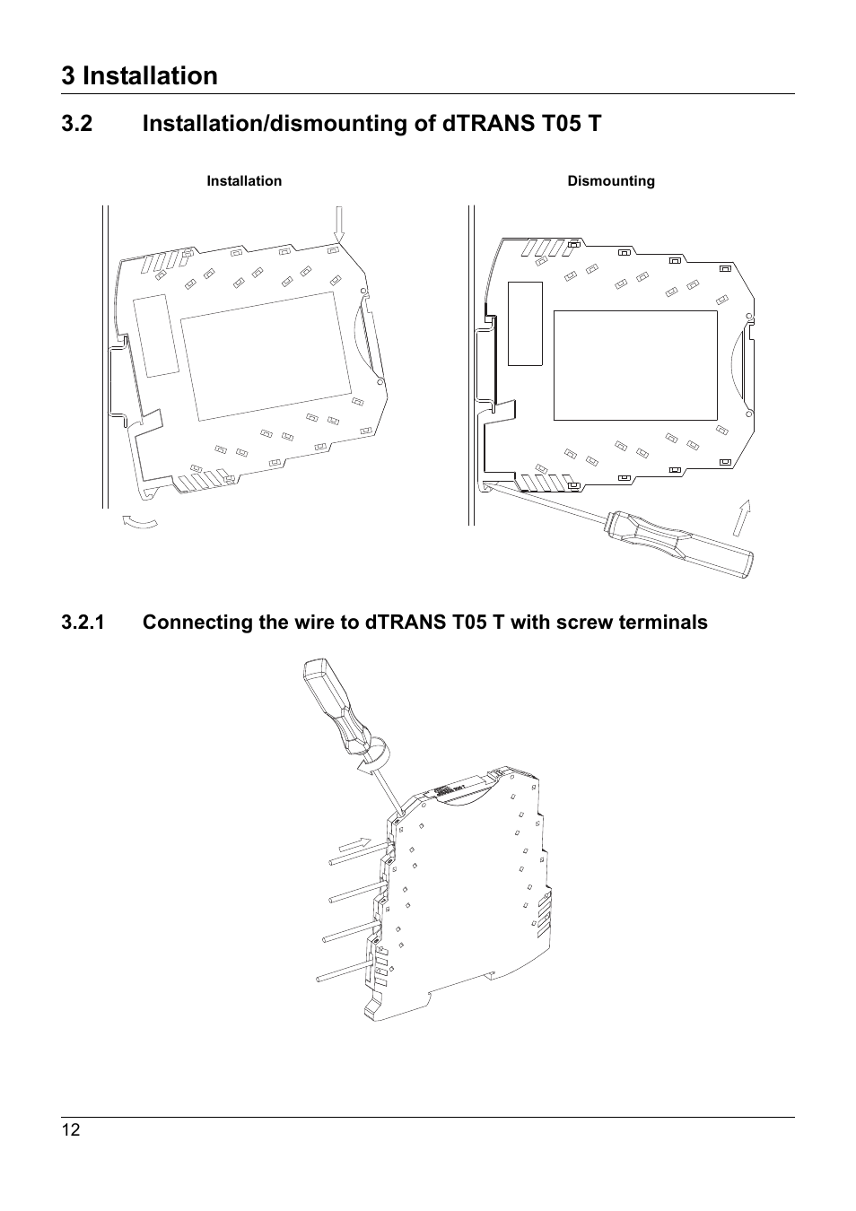 2 installation/dismounting of dtrans t05 t, Installation/dismounting of dtrans t05 t, 3 installation | JUMO 707050 dTRANS T05 - Programmable 2-Wire Transmitter Operating Manual User Manual | Page 50 / 112