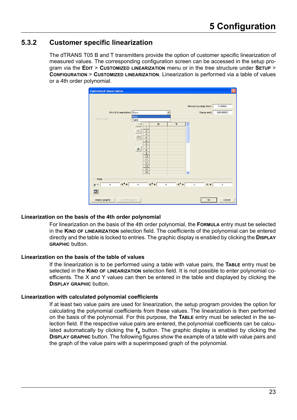 2 customer specific linearization, 5 configuration | JUMO 707050 dTRANS T05 - Programmable 2-Wire Transmitter Operating Manual User Manual | Page 61 / 112