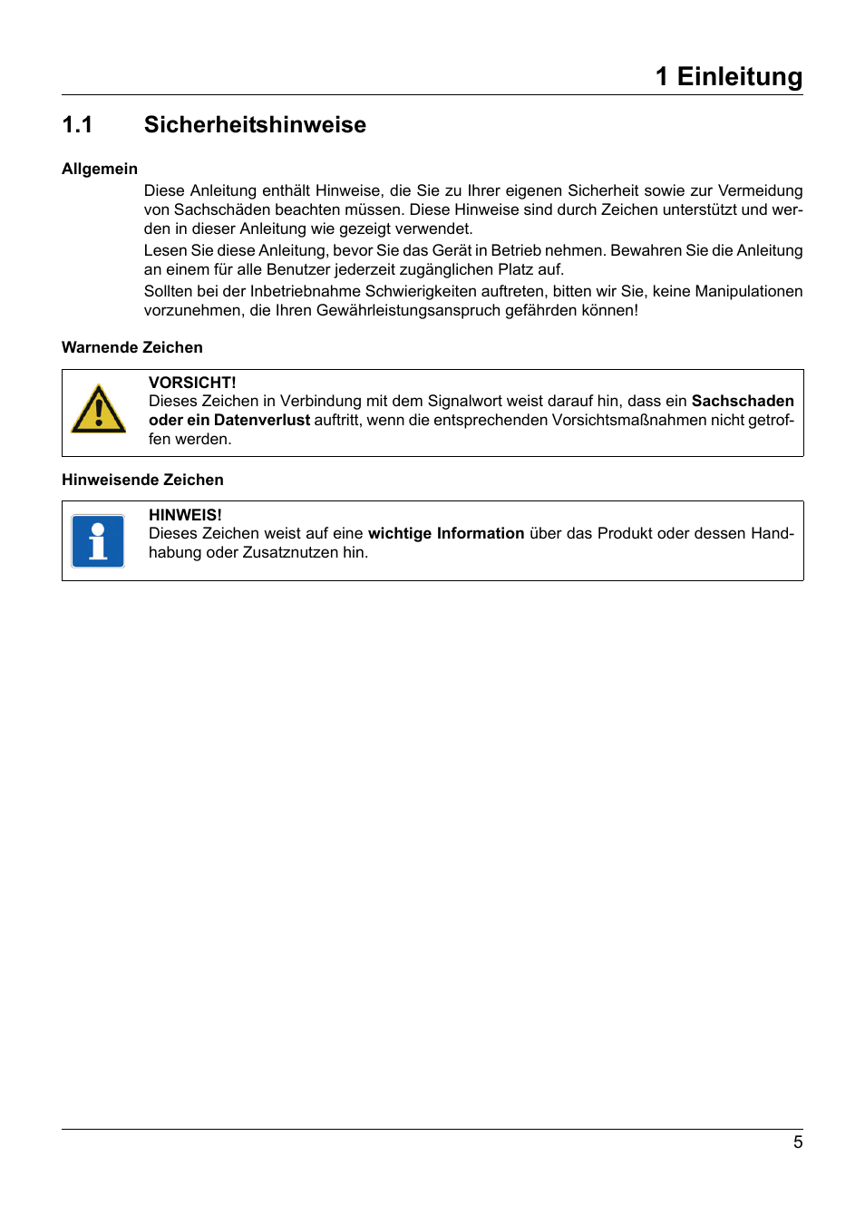 1 einleitung, 1 sicherheitshinweise, Einleitung | Sicherheitshinweise | JUMO 707050 dTRANS T05 - Programmable 2-Wire Transmitter Operating Manual User Manual | Page 7 / 112