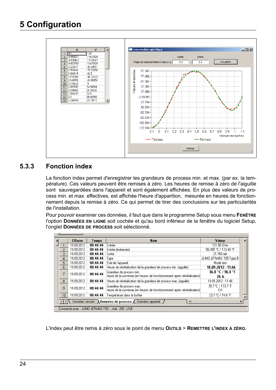 3 fonction index, 5 configuration | JUMO 707050 dTRANS T05 - Programmable 2-Wire Transmitter Operating Manual User Manual | Page 98 / 112