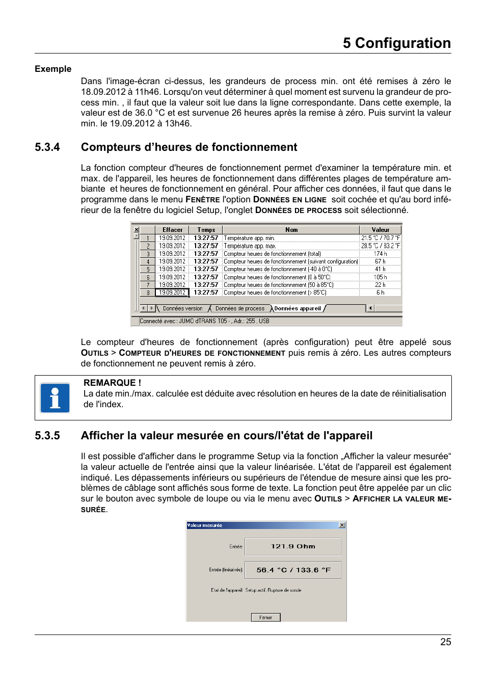 4 compteurs d’heures de fonctionnement, 5 configuration | JUMO 707050 dTRANS T05 - Programmable 2-Wire Transmitter Operating Manual User Manual | Page 99 / 112