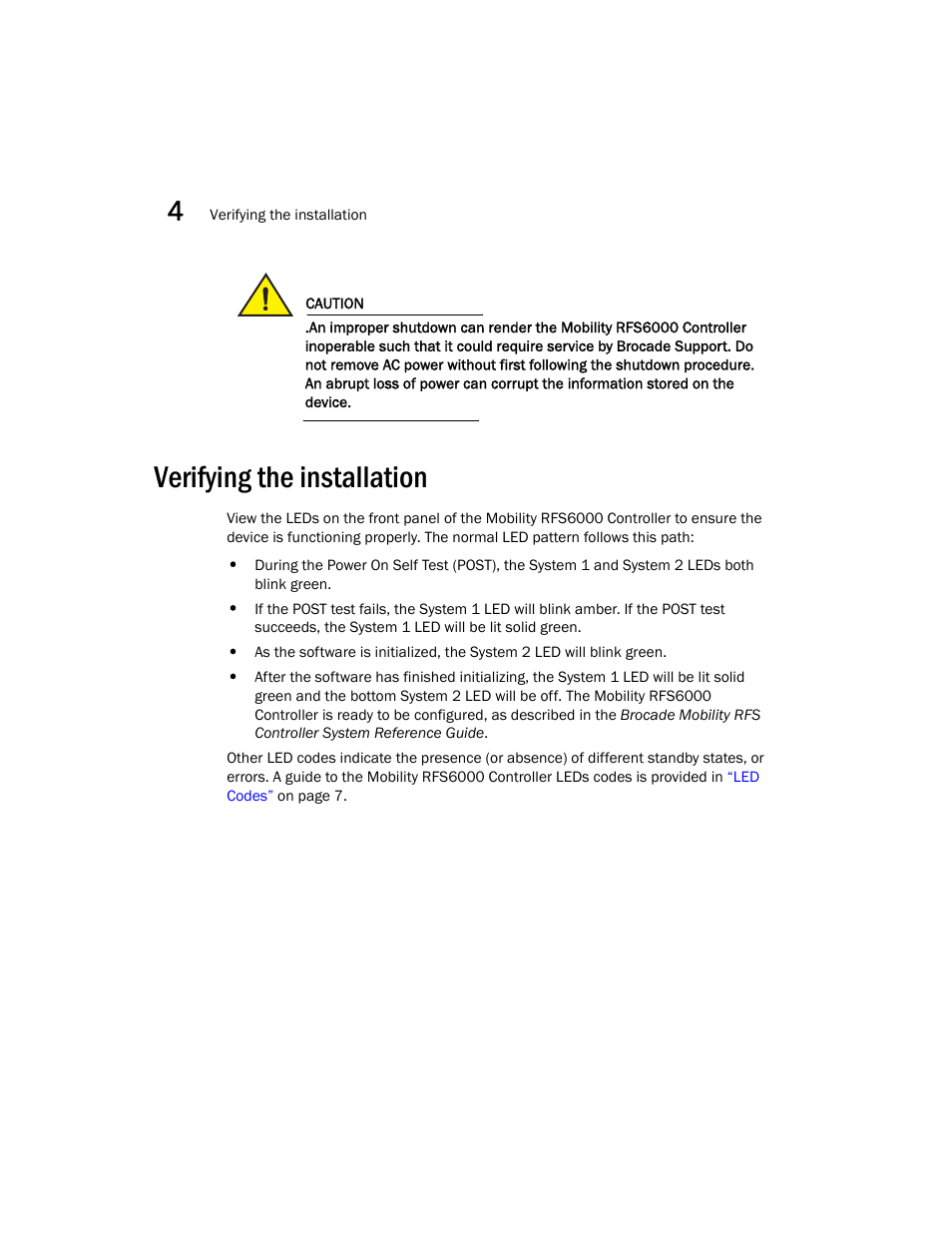 Verifying the installation | Brocade Mobility RFS6000 Controller Installation Guide User Manual | Page 30 / 36