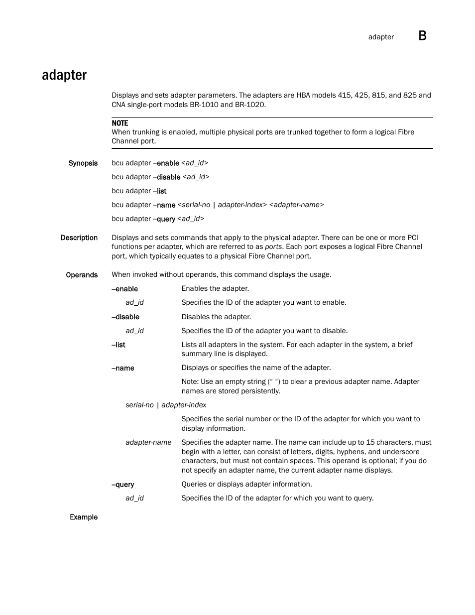 Adapter | Brocade Communications Systems CNA User Manual | Page 169 / 228