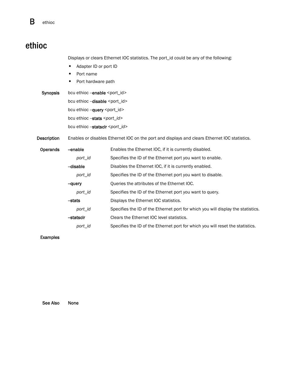 Ethioc | Brocade Communications Systems CNA User Manual | Page 188 / 228