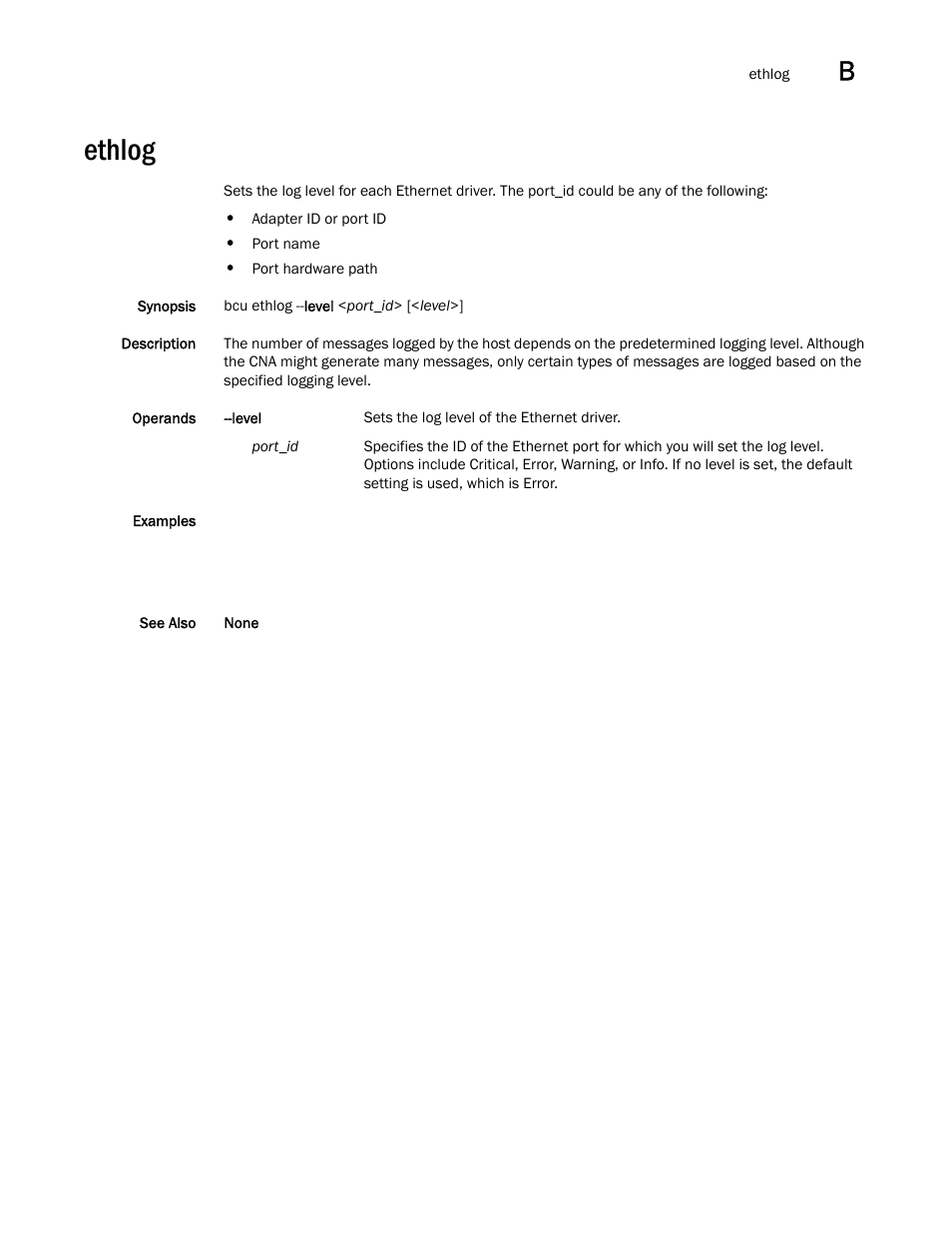 Ethlog | Brocade Communications Systems CNA User Manual | Page 189 / 228