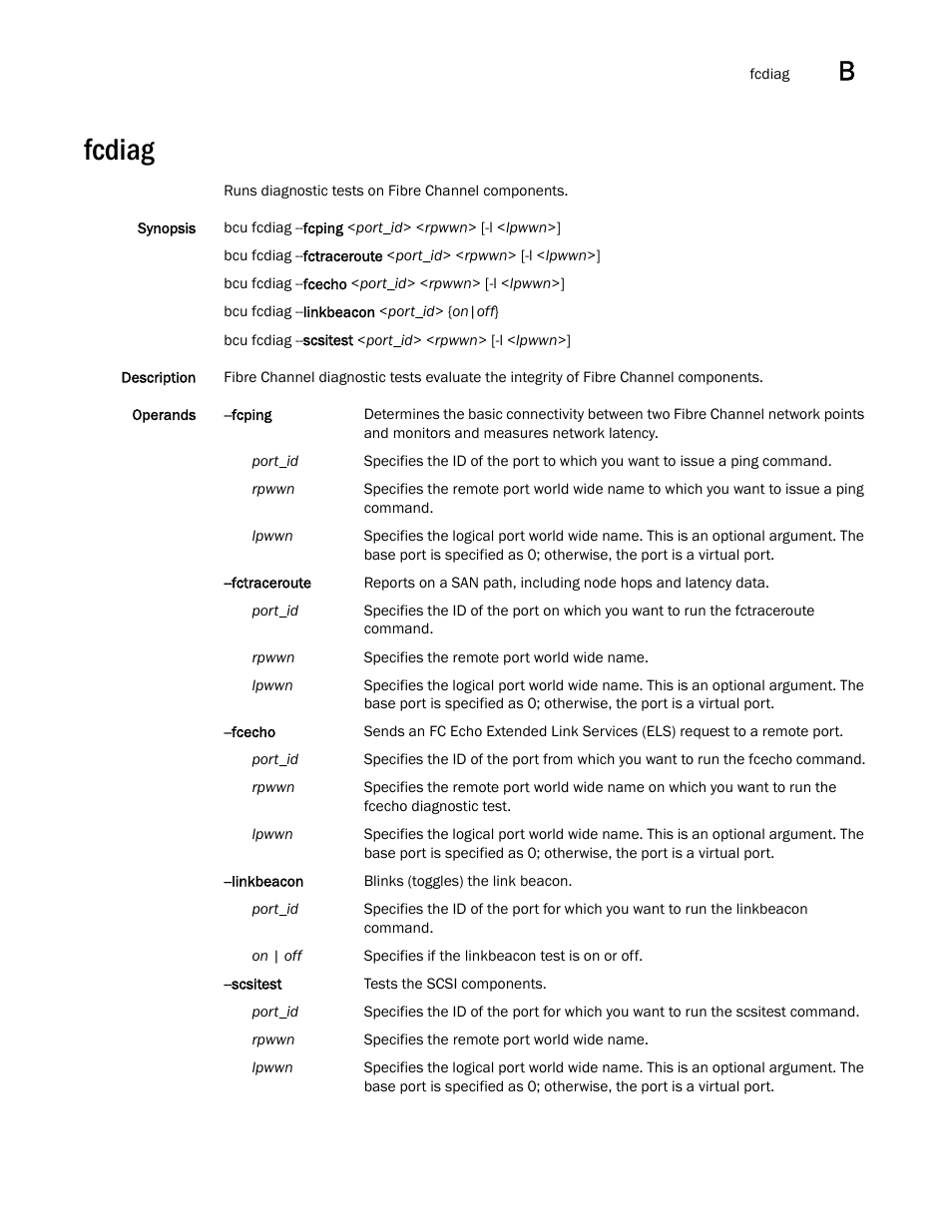 Fcdiag | Brocade Communications Systems CNA User Manual | Page 193 / 228