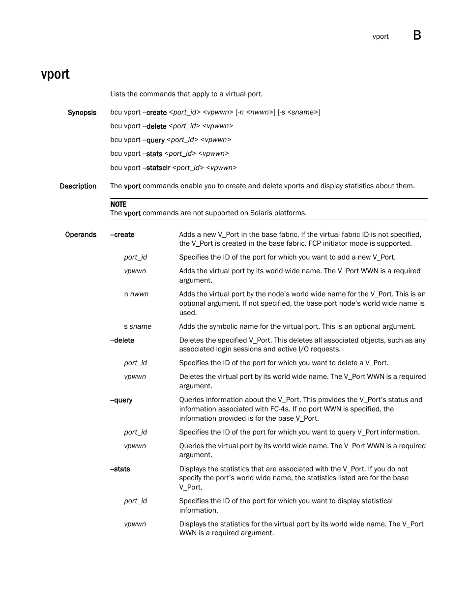 Vport | Brocade Communications Systems CNA User Manual | Page 215 / 228