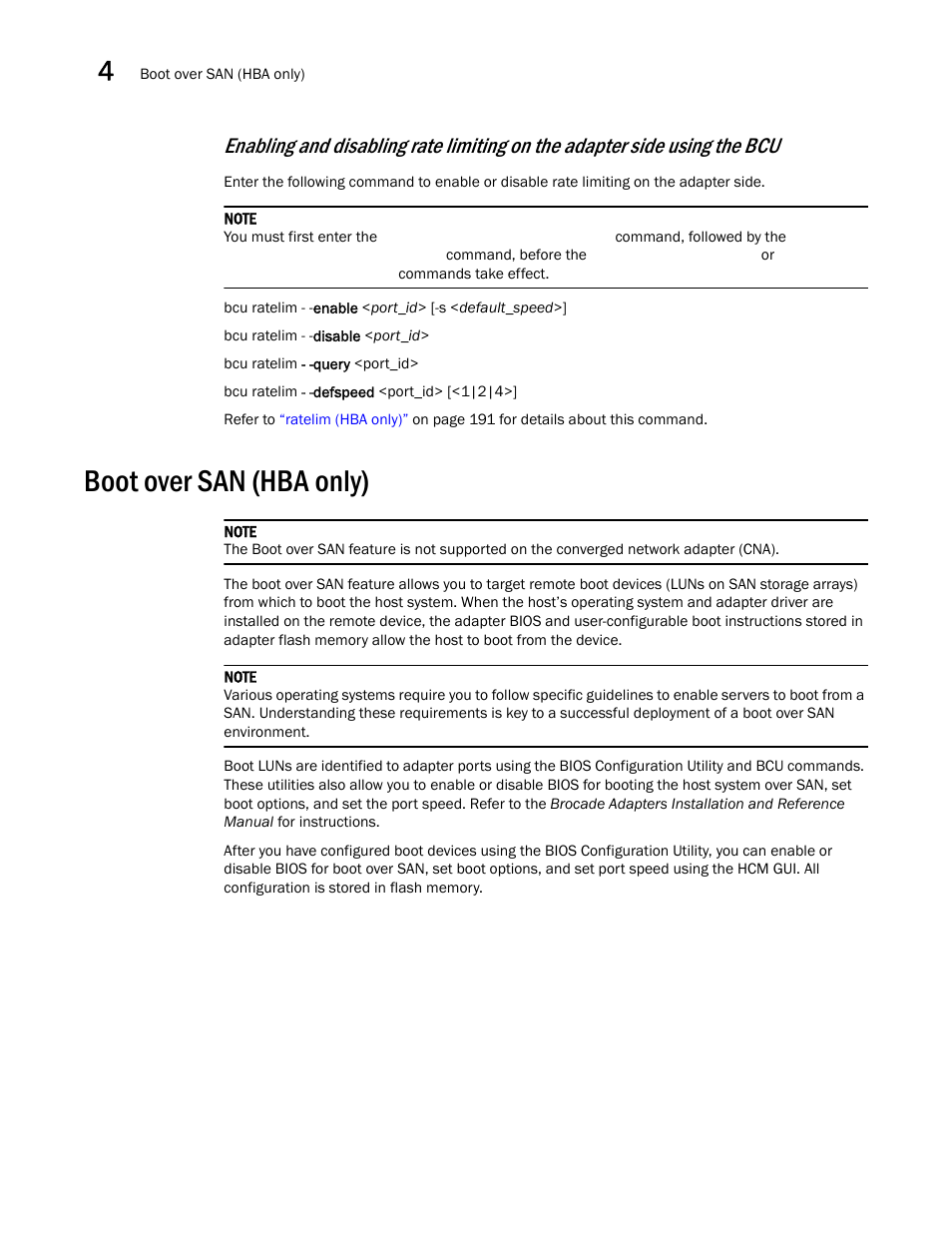 Boot over san (hba only) | Brocade Communications Systems CNA User Manual | Page 50 / 228