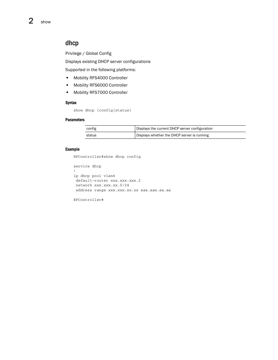 Dhcp | Brocade Communications Systems RFS6000 User Manual | Page 134 / 839