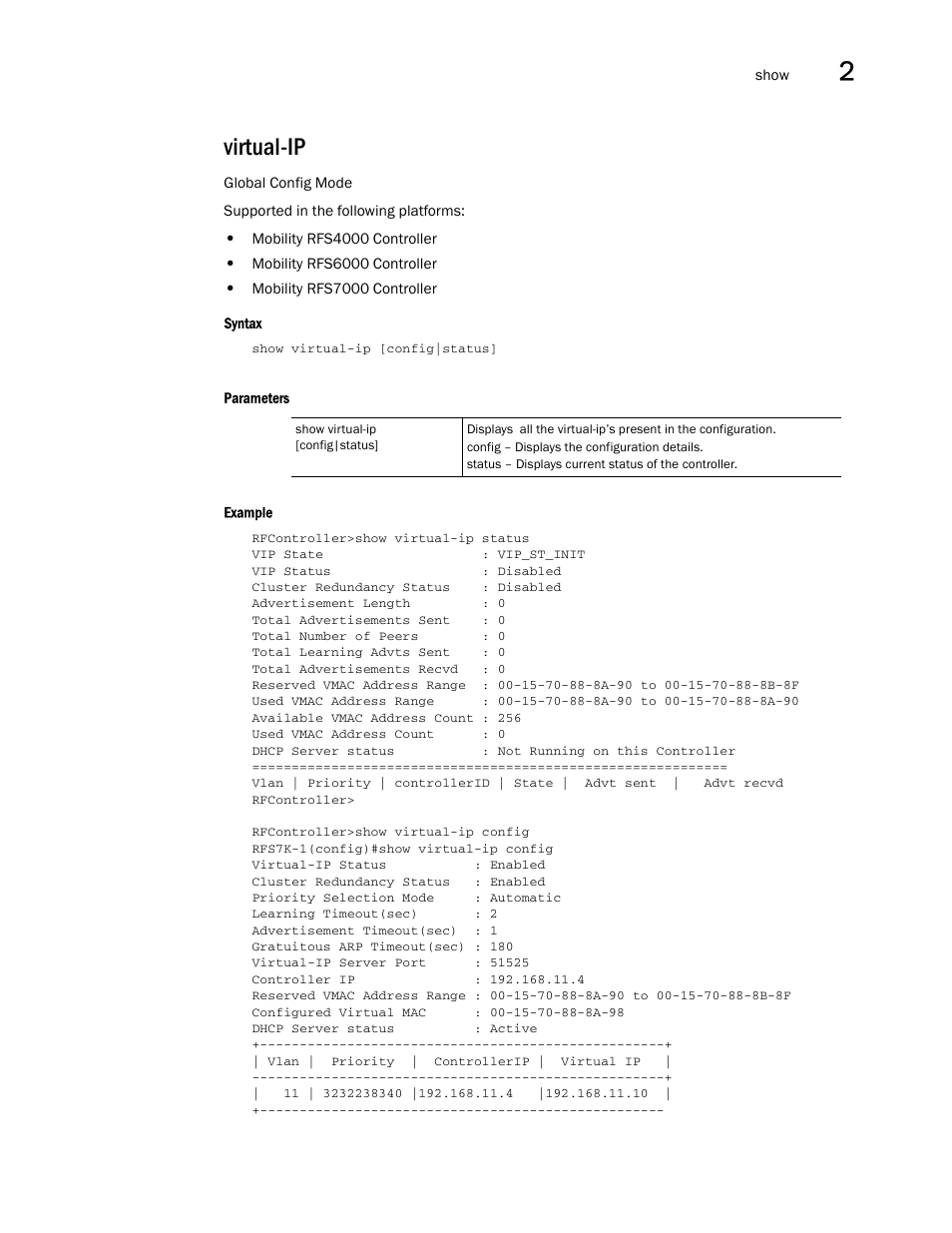 Virtual-ip | Brocade Communications Systems RFS6000 User Manual | Page 149 / 839