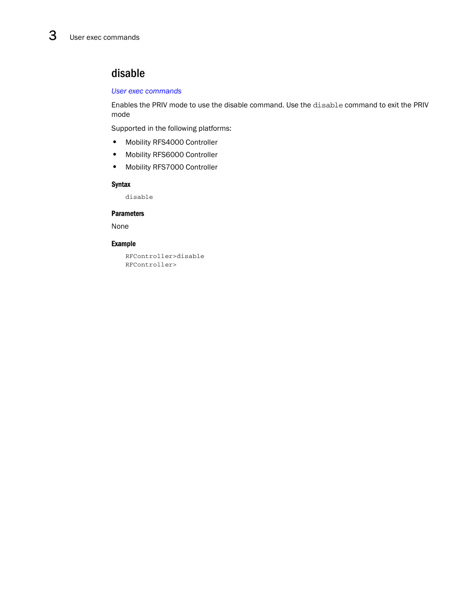 Disable | Brocade Communications Systems RFS6000 User Manual | Page 162 / 839