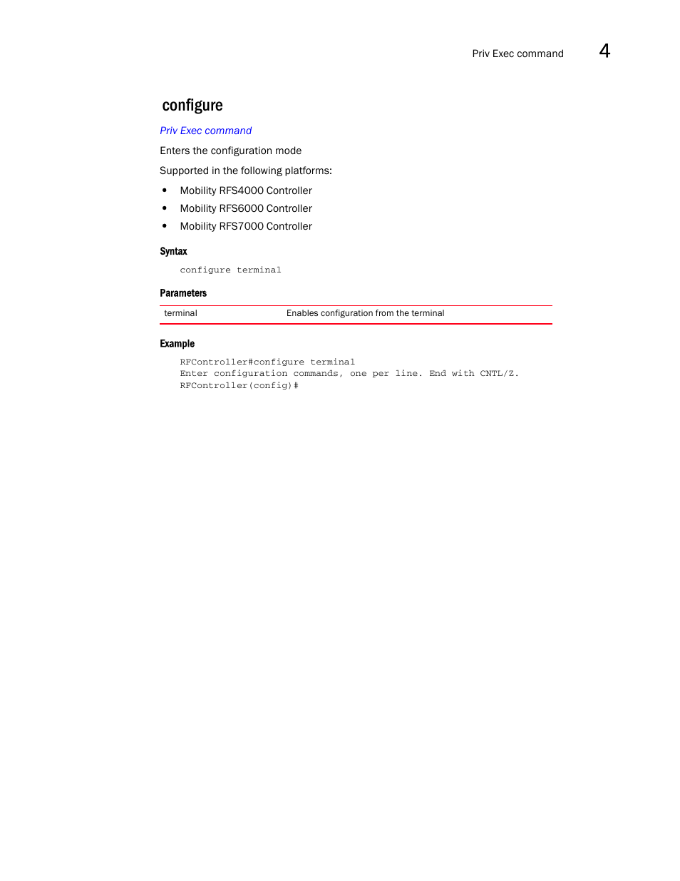 Configure | Brocade Communications Systems RFS6000 User Manual | Page 183 / 839