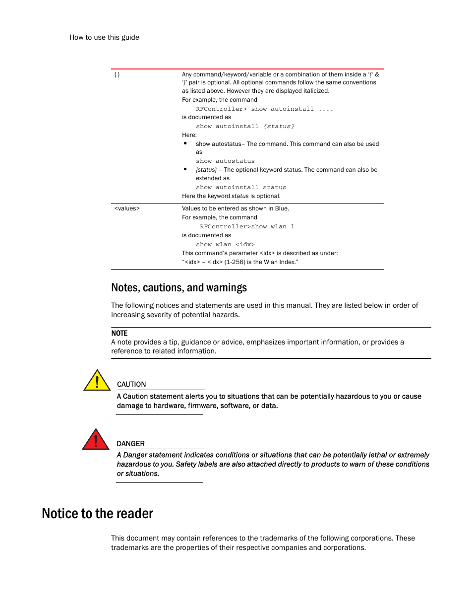 Notice to the reader | Brocade Communications Systems RFS6000 User Manual | Page 20 / 839