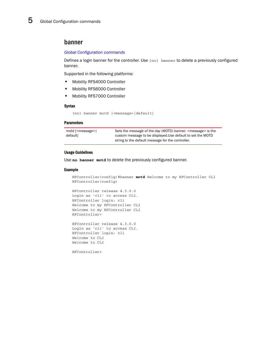 Banner | Brocade Communications Systems RFS6000 User Manual | Page 230 / 839