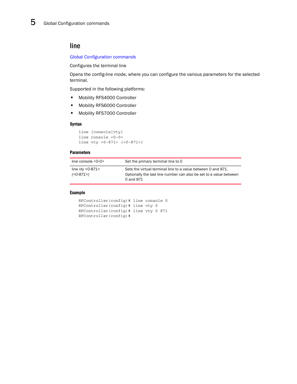 Line | Brocade Communications Systems RFS6000 User Manual | Page 262 / 839