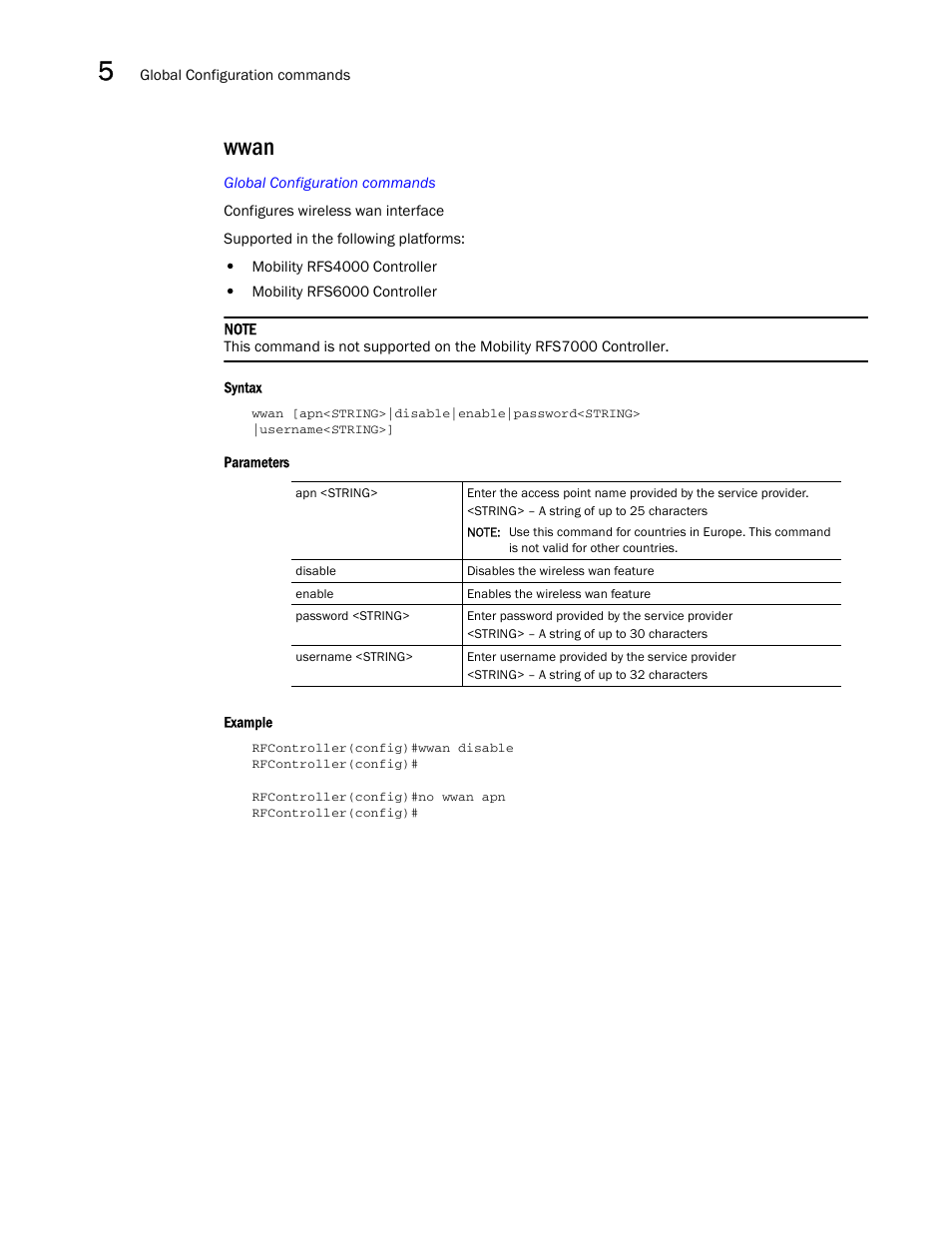 Wwan | Brocade Communications Systems RFS6000 User Manual | Page 322 / 839