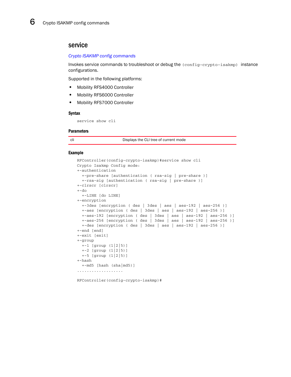 Service | Brocade Communications Systems RFS6000 User Manual | Page 340 / 839